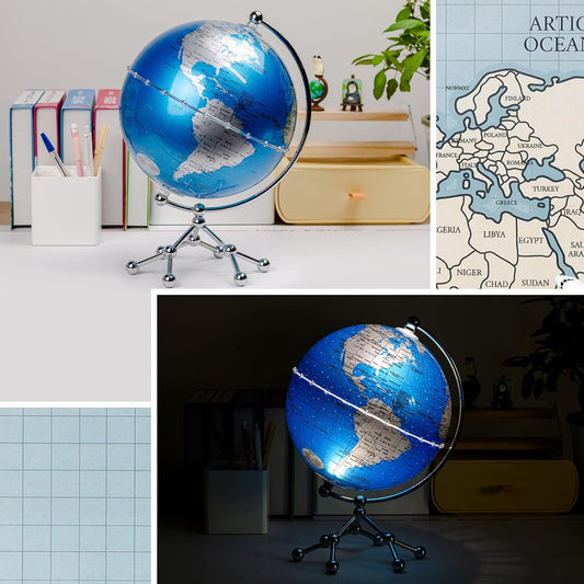 Lámpara Globo Terráqueo Azul
