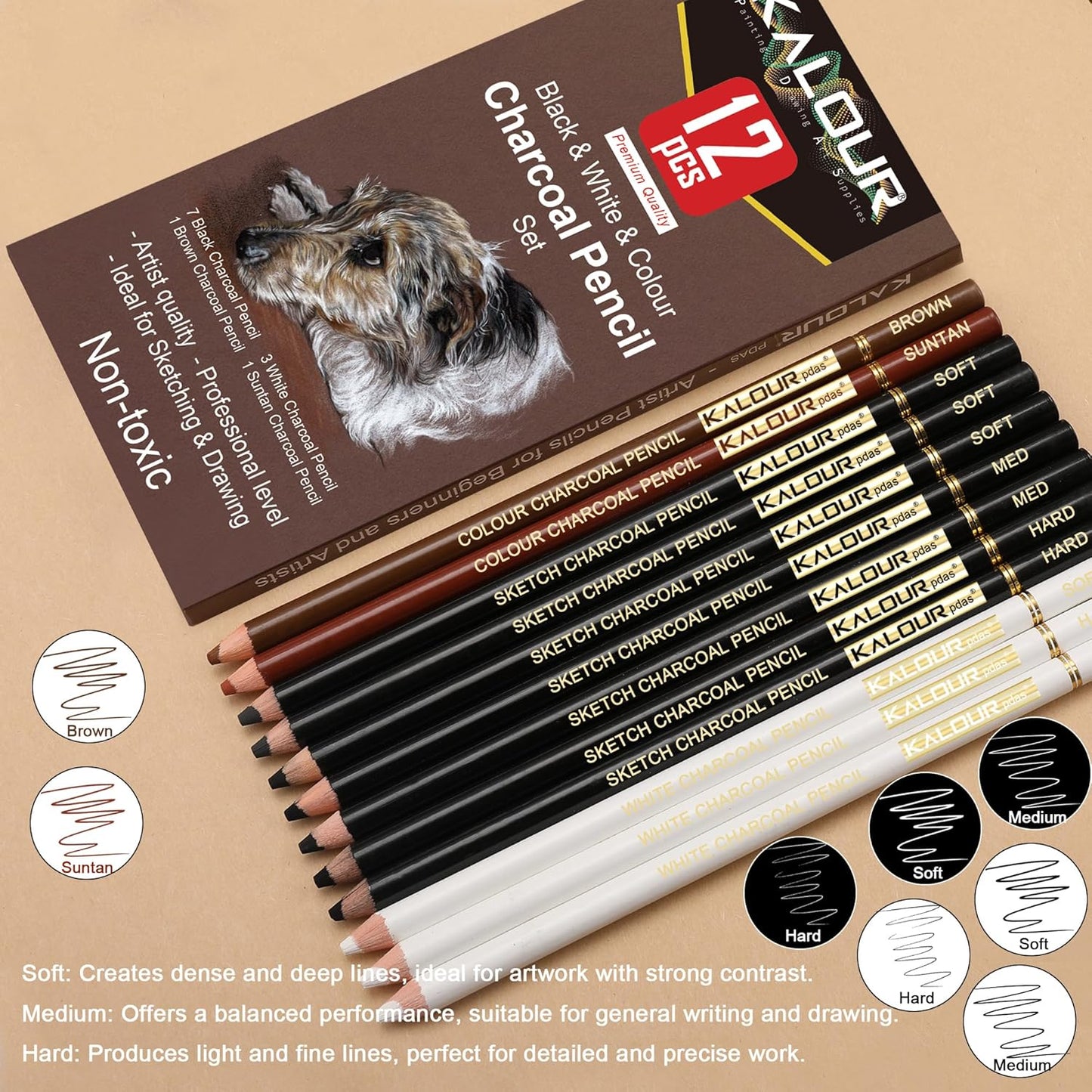 Caja De Lápices De Dibujo Kalour 12 Piezas