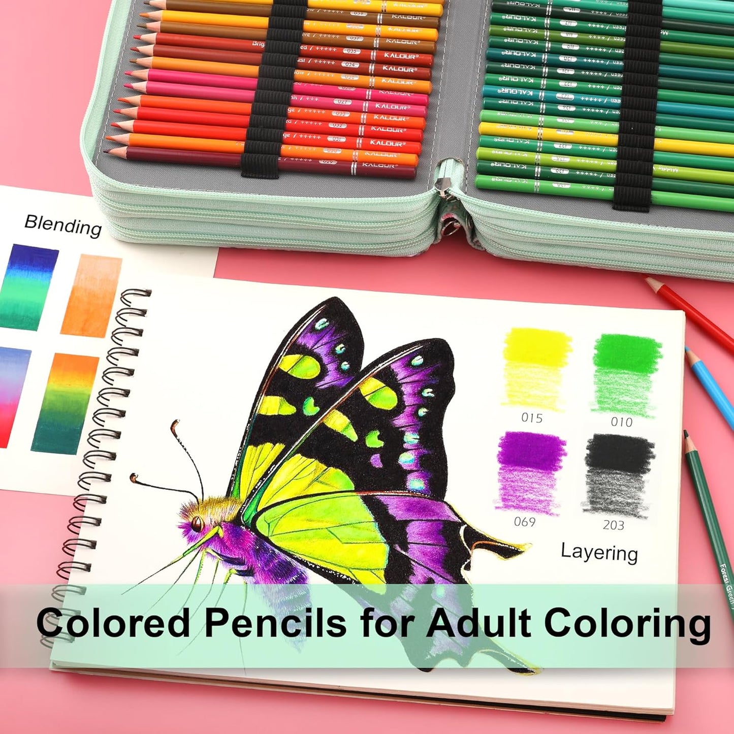 Estuche Bolso De Colores Kalour 256 Piezas