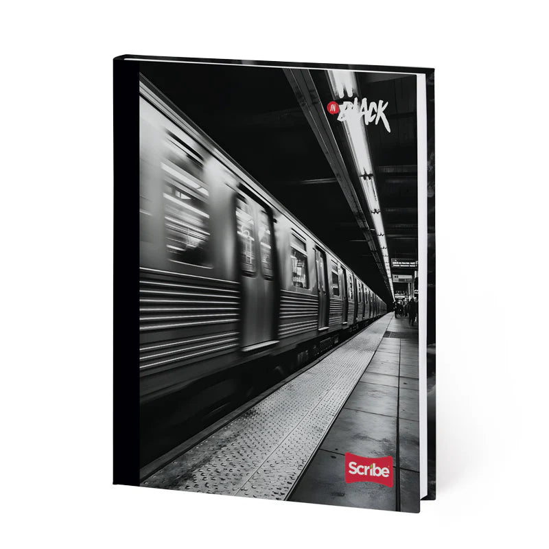 Libreta Cosida Premium In Black Pasta Dura Cuadriculada