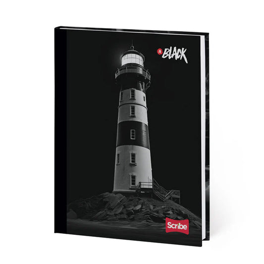 Libreta Cosida Premium In Black Pasta Dura Cuadriculada