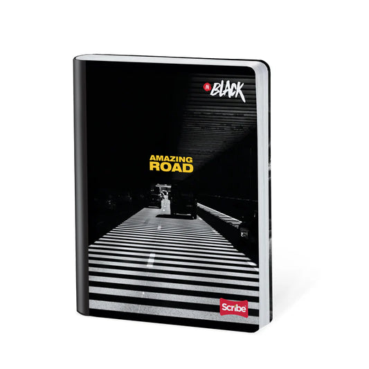 Libreta Cosida Premium In Black Cuadriculada