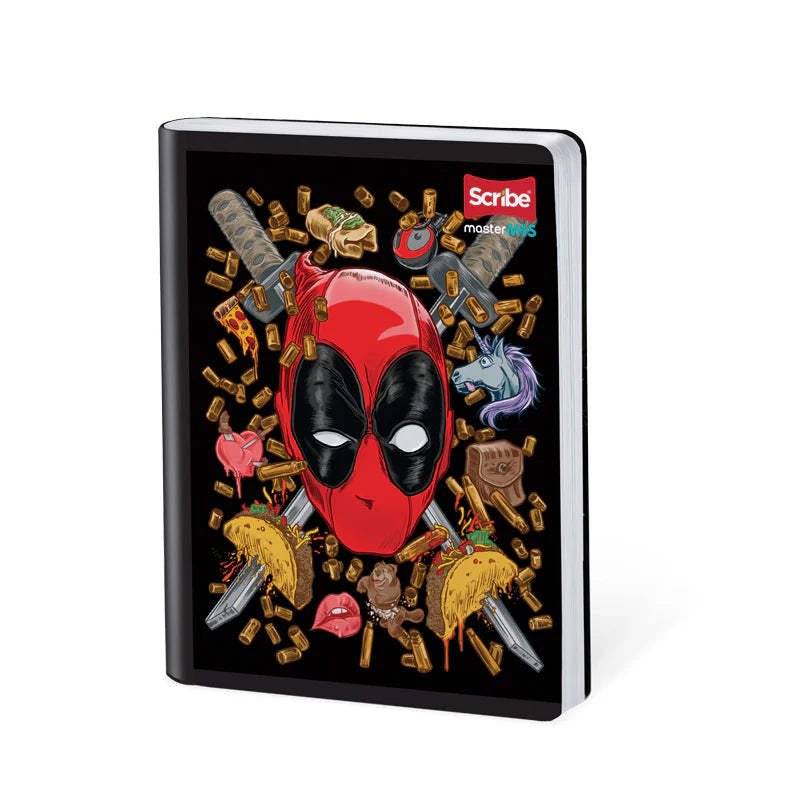 Libreta Cosida Master Mas Deadpool Doble Linea