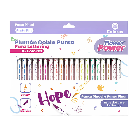 Marcadores Doble Punta Lettering Flower Power