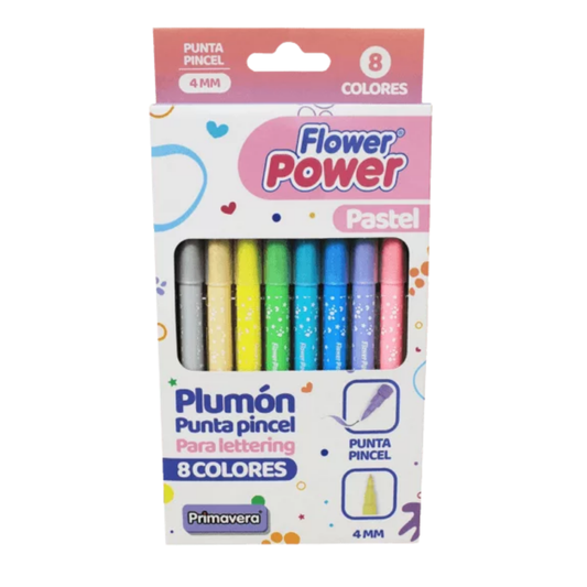 Plumones Punta Pincel Lettering Pastel Flower Power