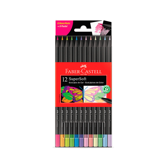 Caja De 12 Colores Super Soft Neon - Pastel
