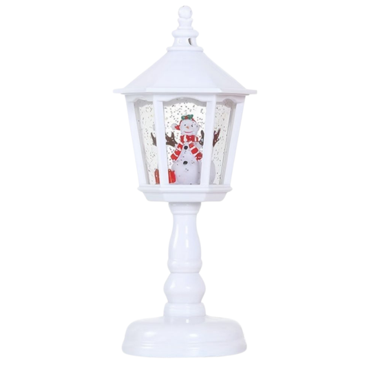 Farol Musical con Luces Diseño Muñeco de Nieve