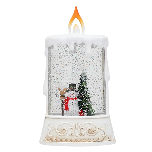 Vela Decorativa Navideña Muñeco de Nieve