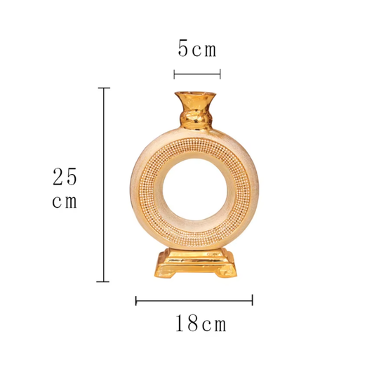 Jarrón Decorativo Dorado Pequeño con Brillantes