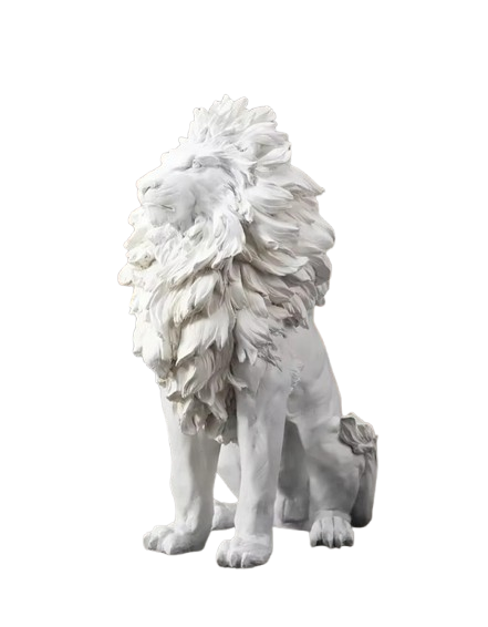 León decorativo en resina