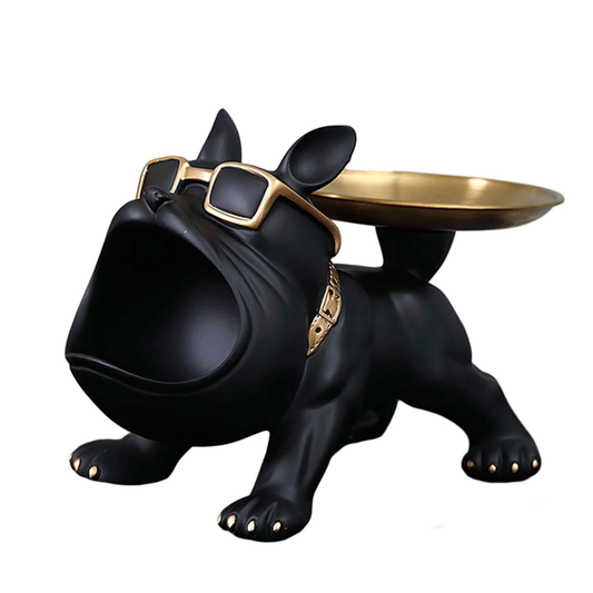 Perro Decorativo en Resina Negro