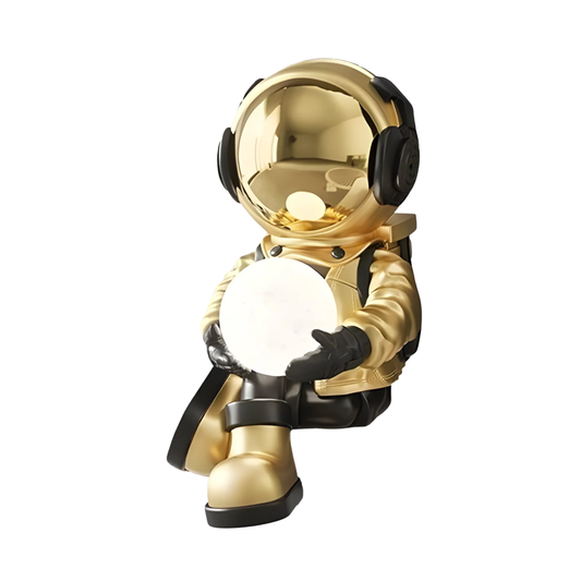 Astronauta Dorado con Lámpara y Altavoz