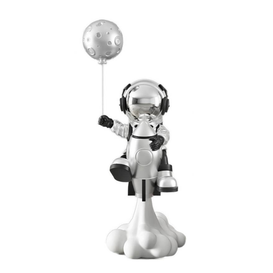 Escultura Decorativa Astronauta Plateado