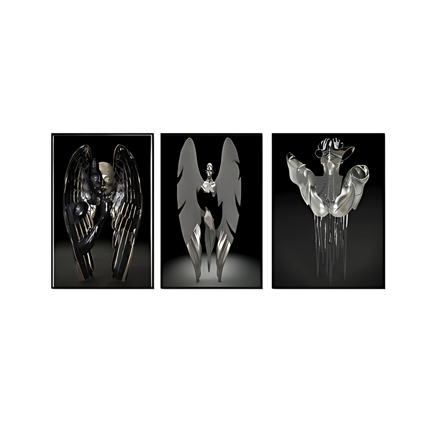 Set De Tres Cuadros - Diseños Plateados