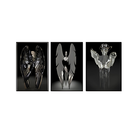 Set De Tres Cuadros - Diseños Plateados
