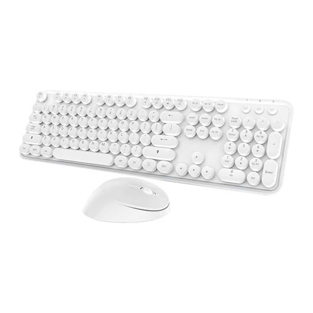 Teclado Inalambrico Con Mouse Modelo Sweet Color Blanco