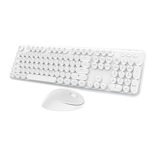 Teclado Inalambrico Con Mouse Modelo Sweet Color Blanco