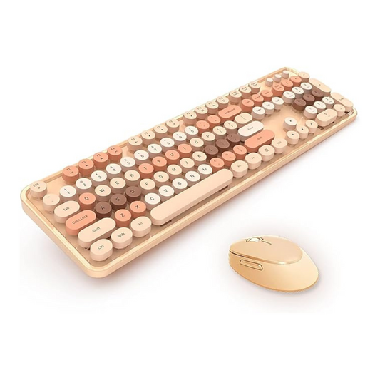 Set Teclado Y Mouse Inalámbrico Mofii Modelo 666 Colores Amarillo Y Naranja