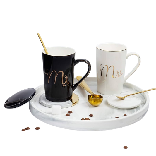 Dúo Tazas de Porcelana Mr/Mrs