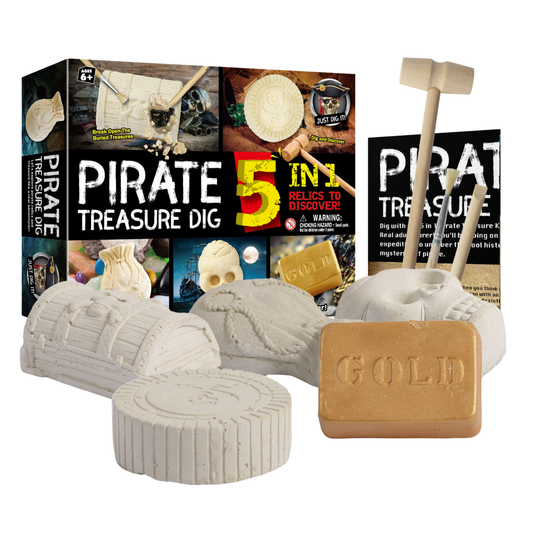 Kit Excavación Tesoros Piratas 5 en 1
