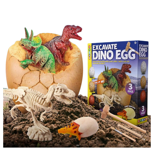 Kit Excavación Tres Huevos de Dinosaurios