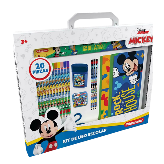 Kit uso Escolar Mickey Mouse 20 piezas