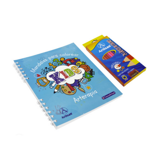 Arteterapia Set Mandalas Para Colorear Kids Con 24colores