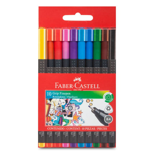 Caja De 10 Marcadores Faber Castell Micropunta