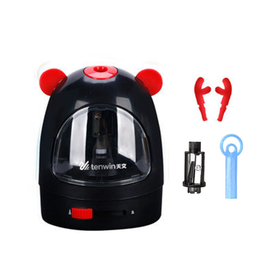 Sacapunta Eléctrico En Forma De Oso Color Negro Con Rojo Tenwin