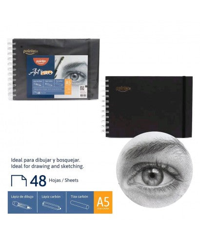 Libreta Espiral De Bocetos Por 48 Hojas A5 21cmx14.8cm Pointer Artpro