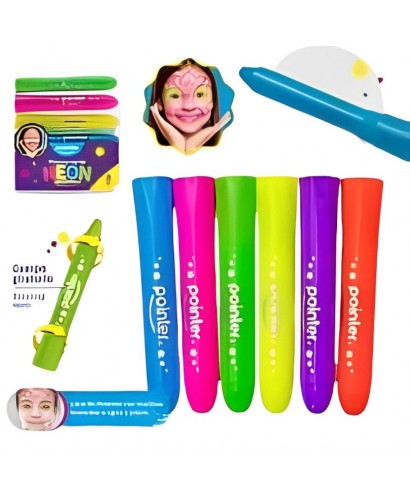 Pintura Facial Neón Estuche De Seis Piezas Pointer