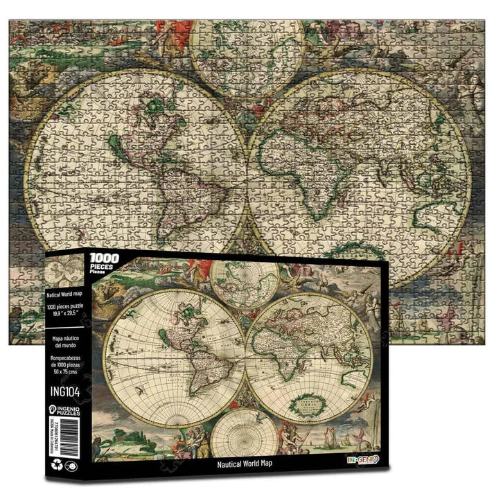 Rompecabezas 1000 Piezas Nautical World Map - Línea P