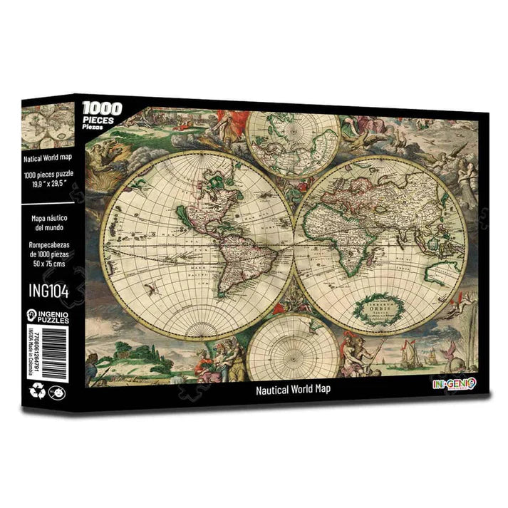 Rompecabezas 1000 Piezas Nautical World Map - Línea P