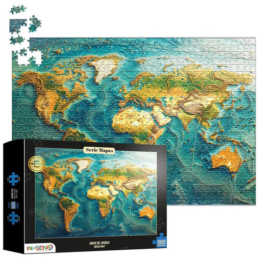 Rompecabezas 1000 piezas Mapa del Mundo (ING204) LÍNEA P